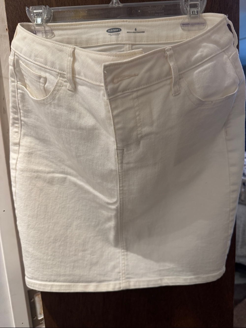 Old Navy Cream Denim Mini Skirt